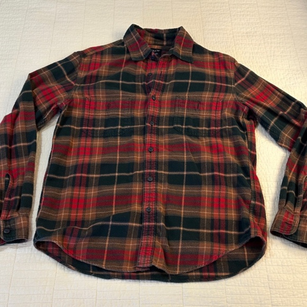 Men's J CREW Medium Plaid Flannel Shirt Long sleeve button